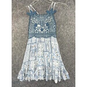 Chelsea & Violet Floral Boho Knit Crochet Dress Girls Large Cottagecore